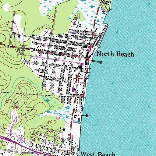 Topographic Map of North Beach Town Hall, MD