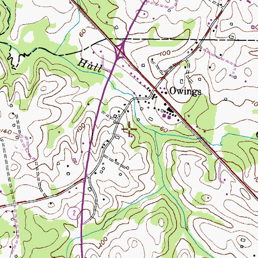 Topographic Map of Owings Hills, MD