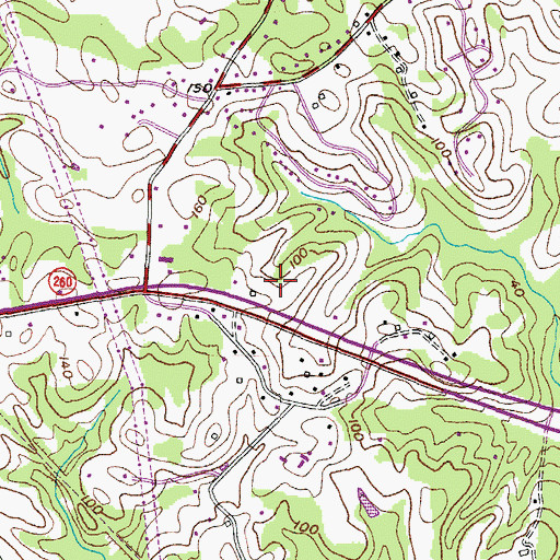 Topographic Map of Paris Poplars, MD