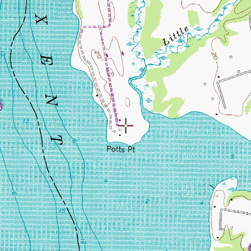 Topographic Map of Potts Point, MD