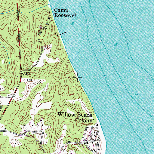 Topographic Map of Roosevelt Cliffs, MD