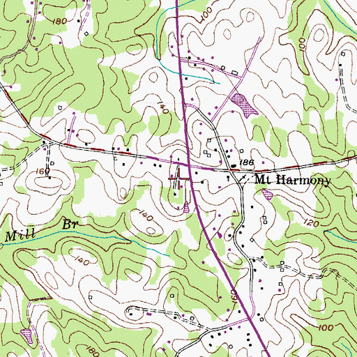Topographic Map of Simpsons Farm, MD