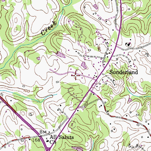 Topographic Map of Sunderland Elementary School, MD