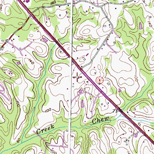 Topographic Map of Sunderland Farms, MD