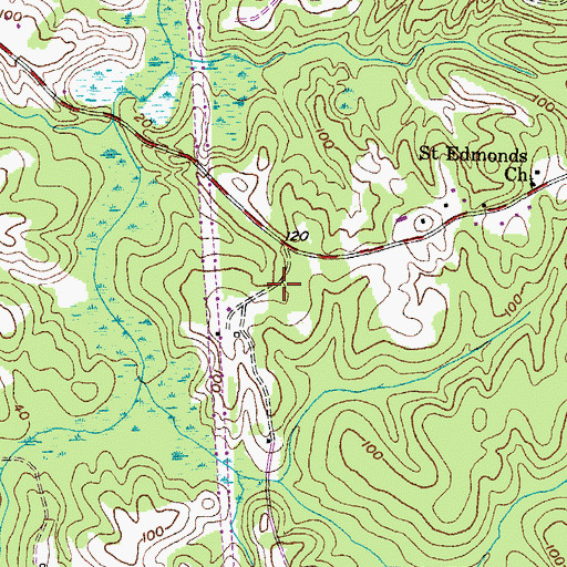 Topographic Map of Sunderland Hills, MD
