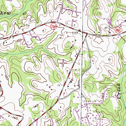 Topographic Map of Sunderland Woods, MD