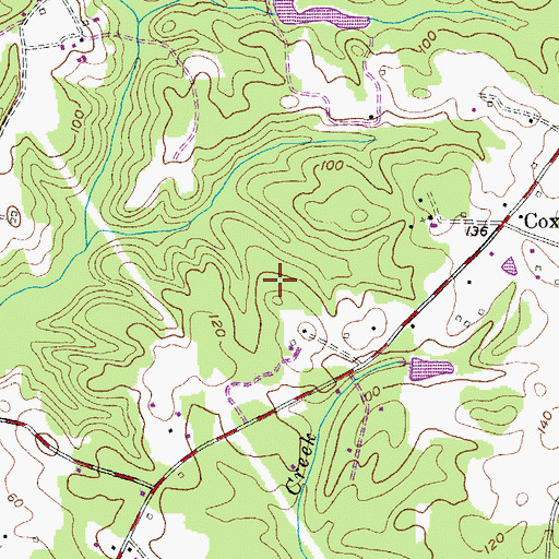Topographic Map of The Oaks, MD
