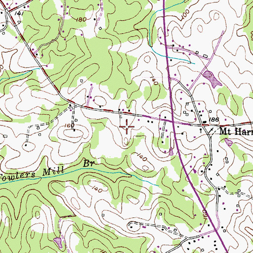 Topographic Map of Tuckers Reach, MD