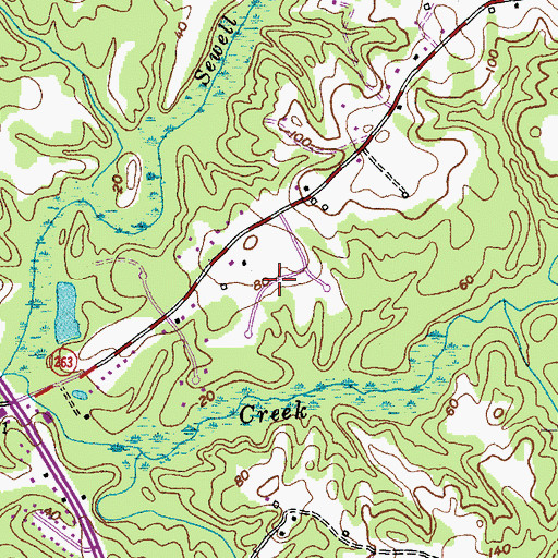 Topographic Map of Turners Field, MD