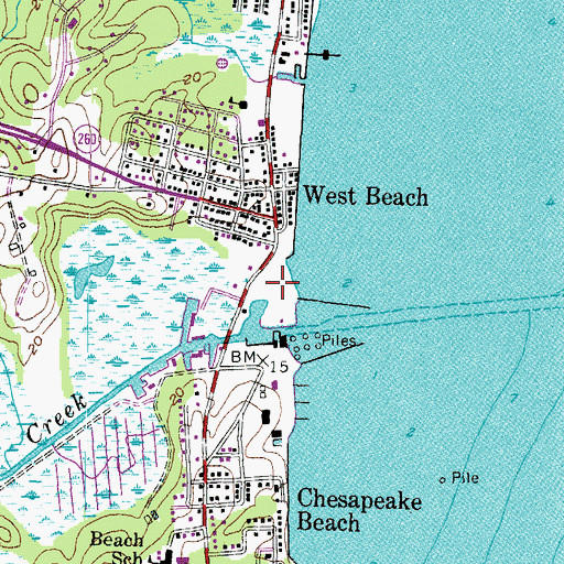 Topographic Map of Windward Key, MD
