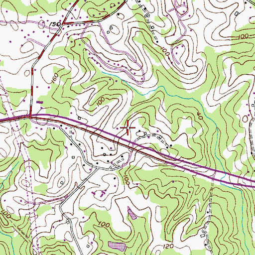 Topographic Map of Woodland Hills, MD