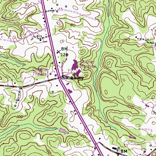 Topographic Map of Calvert County Nursing Center, MD
