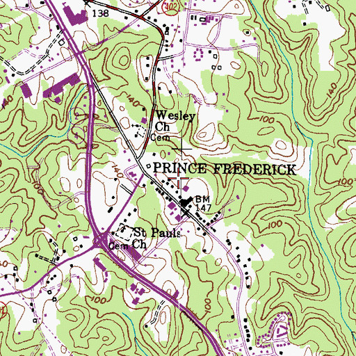 Topographic Map of Calvert Executive Plaza, MD