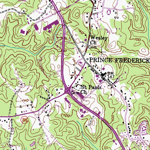 Topographic Map of Calvert House, MD