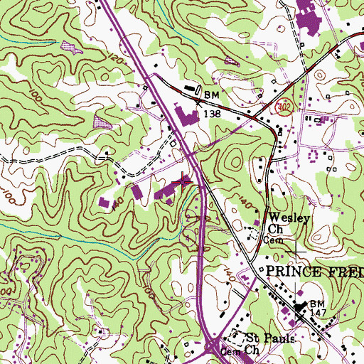 Topographic Map of Calvert Village Shopping Center, MD