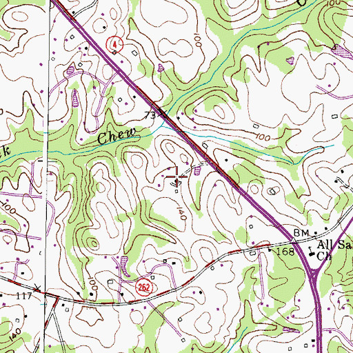 Topographic Map of Camelback, MD