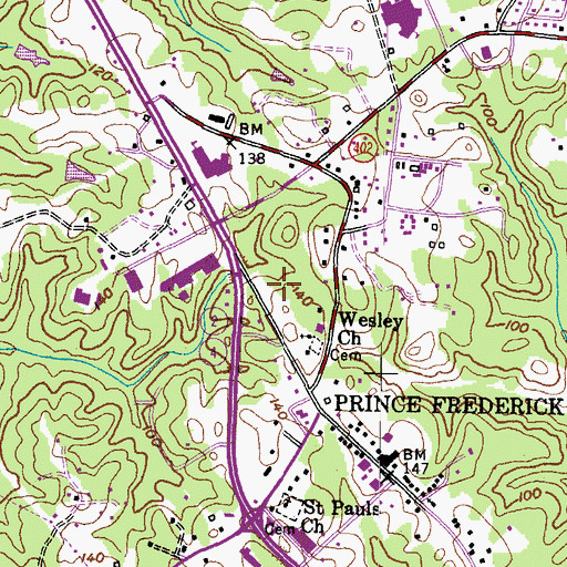 Topographic Map of Central Square Shopping Center, MD