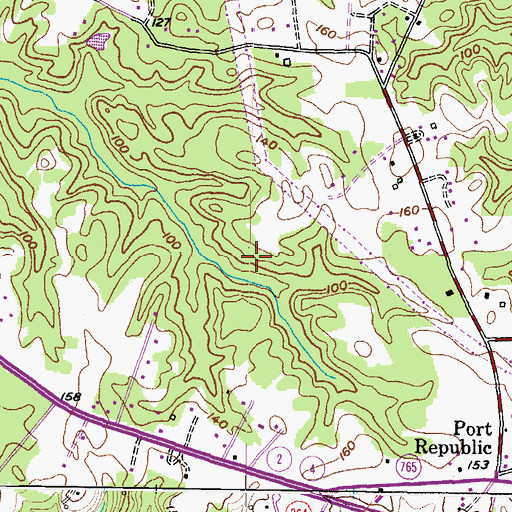 Topographic Map of Dares Wharf Post Office (historical), MD