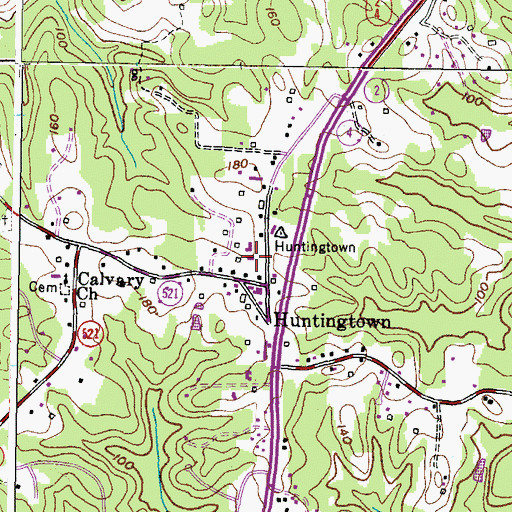 Topographic Map of Huntingtown Post Office, MD