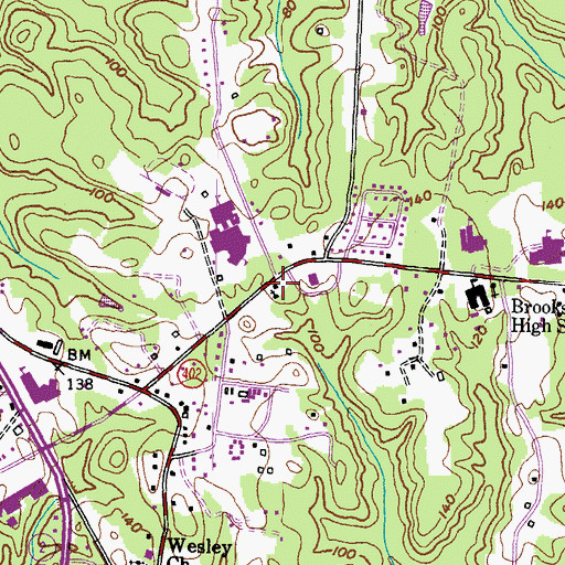 Topographic Map of Mount Olive United Methodist Church, MD