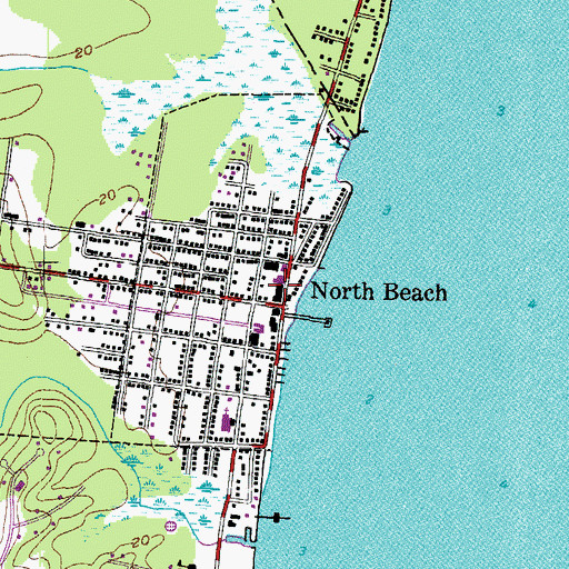 Topographic Map of North Beach Post Office, MD