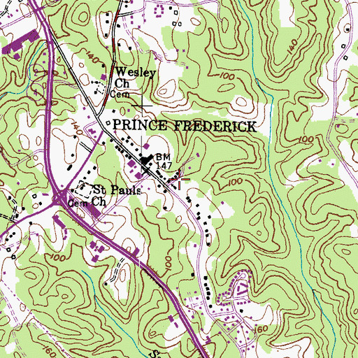 Topographic Map of Saint Johns Vianney Catholic Church, MD