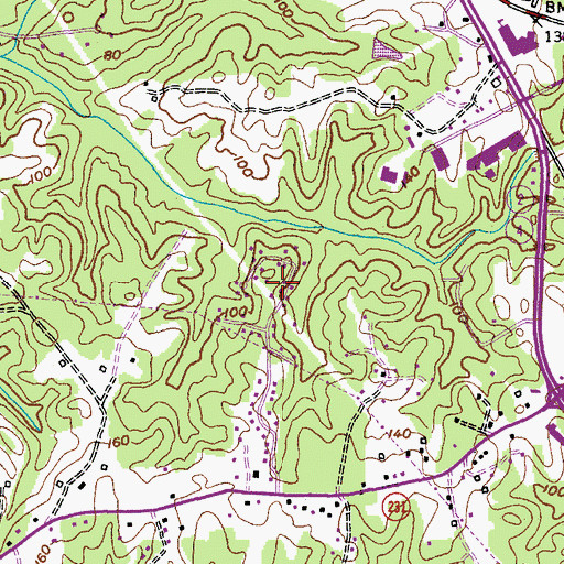 Topographic Map of The Knolls, MD