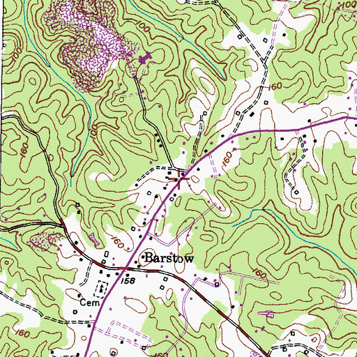 Topographic Map of Barstow Post Office, MD