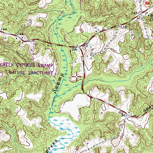 Topographic Map of Battle Creek Cypress Swamp Nature Center, MD