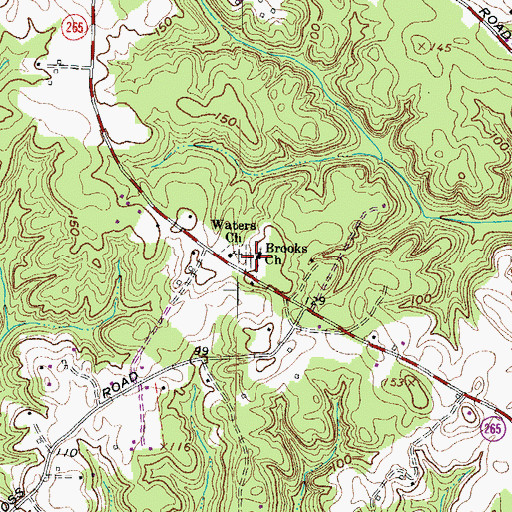 Topographic Map of Brooks United Methodist Church Cemetery, MD