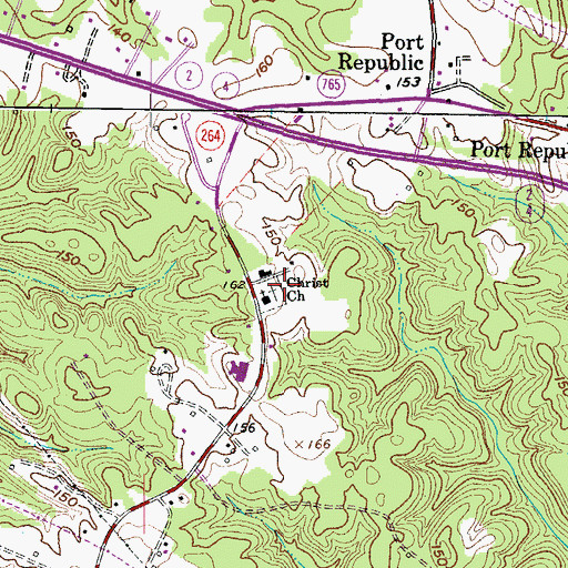 Topographic Map of Christ Church Cemetery, MD