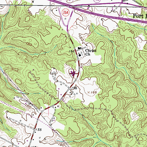 Topographic Map of Community College at Calvert County, MD