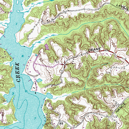 Topographic Map of Emerald Cove, MD