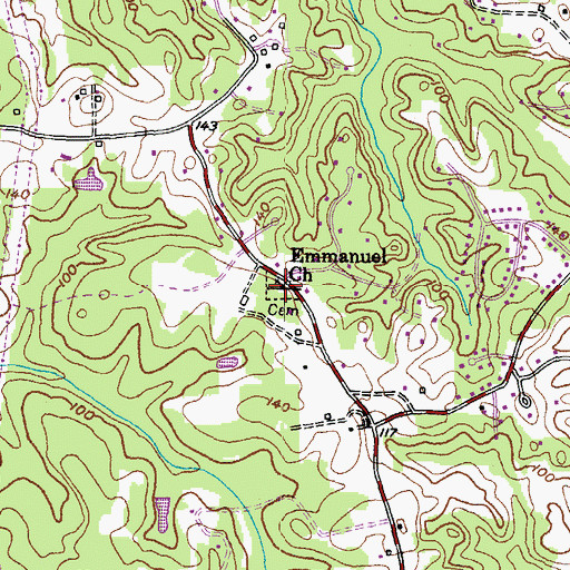 Topographic Map of Emmanuel United Methodist Church Cemetery, MD