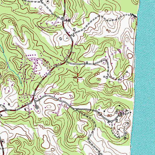 Topographic Map of Fairview Estates, MD