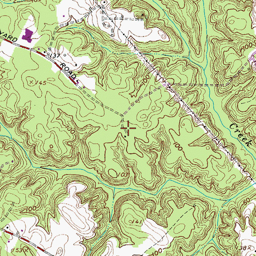 Topographic Map of Halls Hacienda, MD