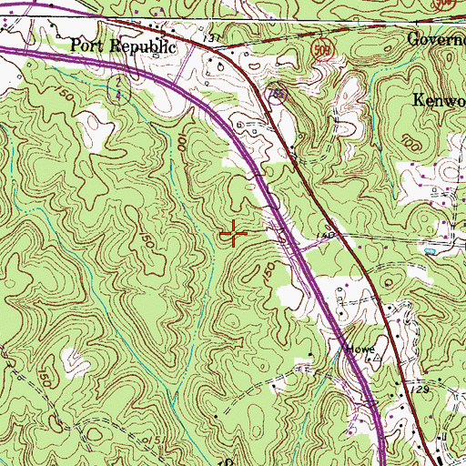 Topographic Map of Hillside Manor, MD