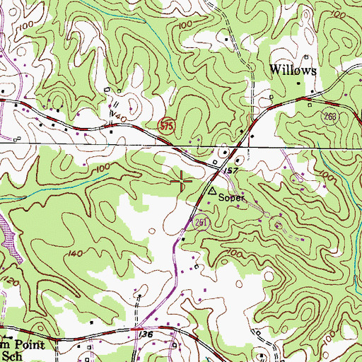 Topographic Map of Huntingtown Meadows, MD