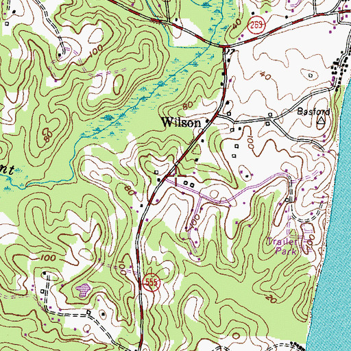 Topographic Map of Landmark Baptist Temple, MD