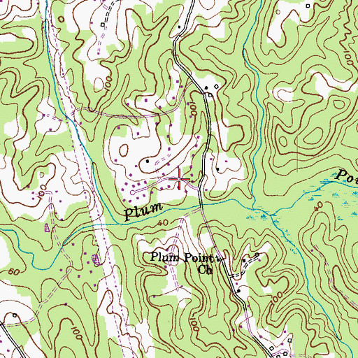 Topographic Map of Meadow Creek Estates, MD