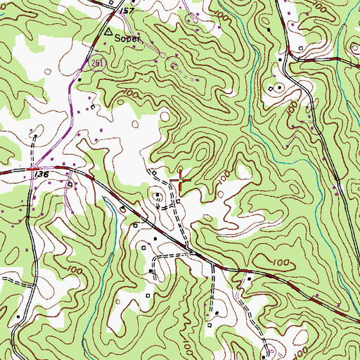 Topographic Map of Peach Blossom Farm, MD