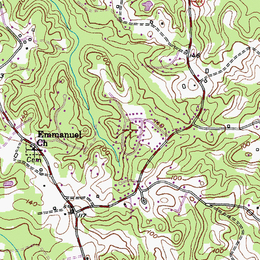 Topographic Map of Poplar Woods, MD