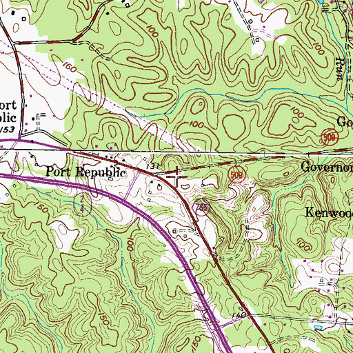 Topographic Map of Port Republic Post Office, MD