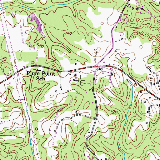 Topographic Map of Rolling Acres, MD