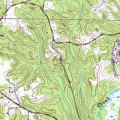 Topographic Map of Tobacco Woods, MD