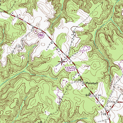 Topographic Map of Wallville Acres, MD