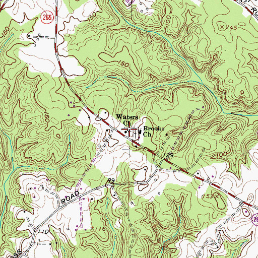 Topographic Map of Waters Methodist Church Cemetery, MD