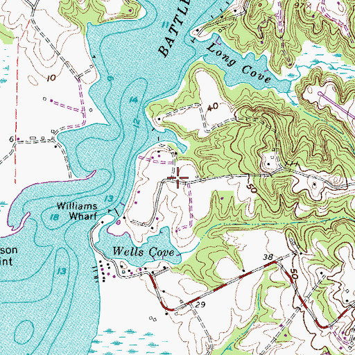 Topographic Map of Wells Cove, MD