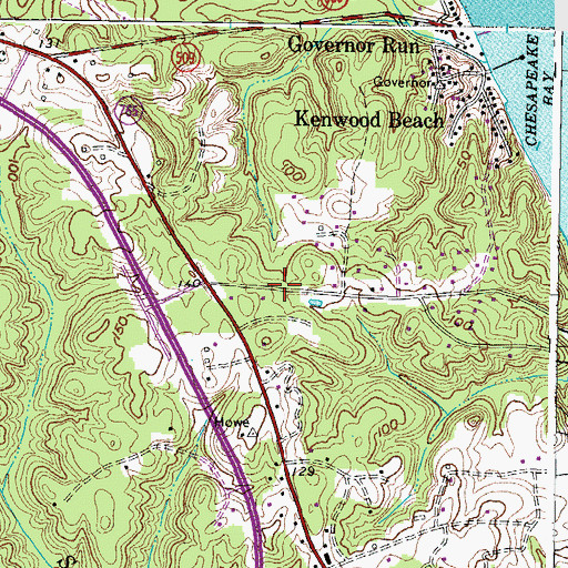 Topographic Map of Western Shores, MD