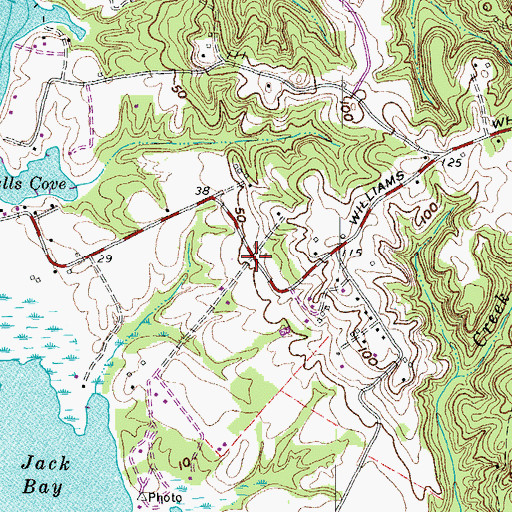 Topographic Map of Williams Wharf, MD